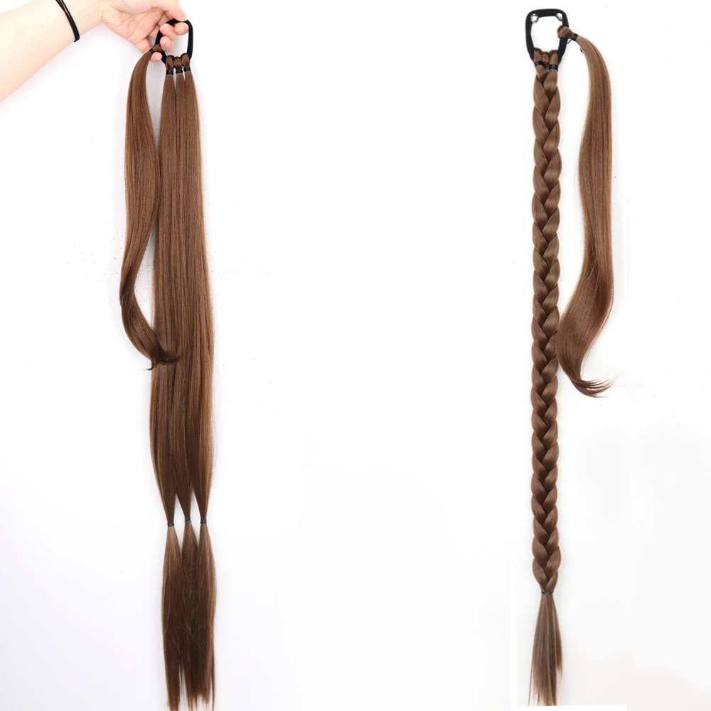 Postiche queue de cheval tresse élastique